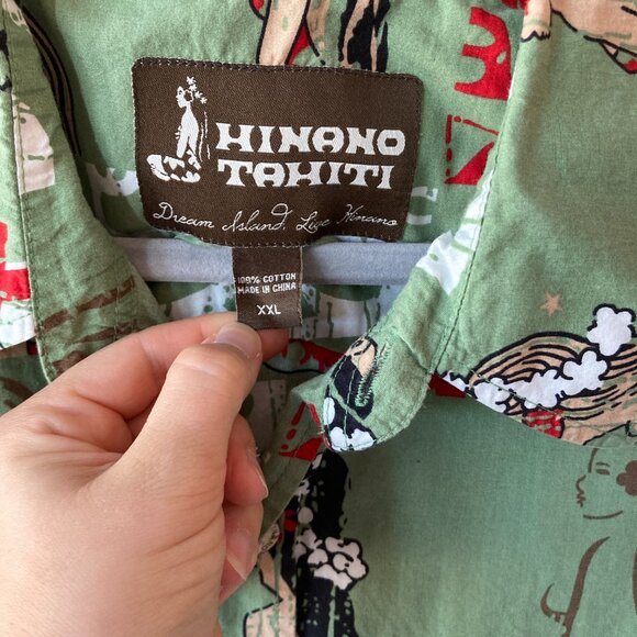 Hinano Tahiti Hawaiian Shirt - Size XXL - 100% Cotton - Wooden Buttons - Picture 2 of 7